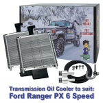 Twin Heavy Duty Transmission Oil Cooler Kit to suit Ford Ranger PX 6R80 6 Speed Auto