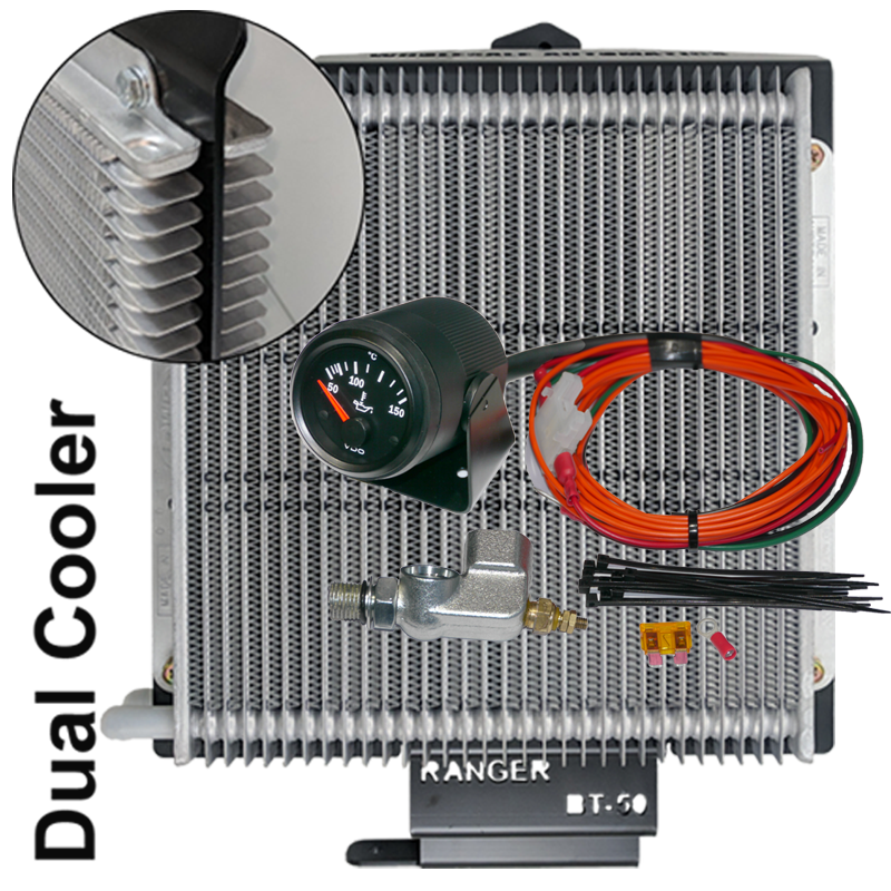 Analogue Trans Temp Gauge & Dual Oil Cooler Kit suit Mazda BT50 Series