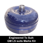 Billet Extended Heavy Duty Torque Converter to suit Nissan Ribbed RE4 4 Speed behind a GM LS V8