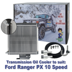 Dual Heavy Duty Transmission Oil Cooler Kit to suit Ford Ranger PX with 10R80 10 Speed Auto