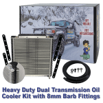 Extra Large Heavy Duty Transmission Oil Cooler with 8mm (5/16") Barb Fittings