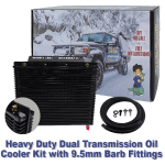 Extra Large Heavy Duty Transmission Oil Cooler with 9.5mm (3/8") Barb Fittings