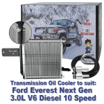 Dual Heavy Duty Transmission Oil Cooler Kit to suit Ford Everest Next Gen 3.0L V6 Diesel with 10 Speed Auto