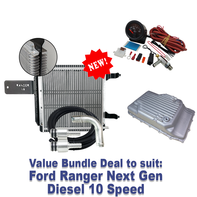 Bundle Deal Ford Ranger Next Gen Diesel 10 Speed Trans Cooler, Cast
