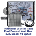 Dual Heavy Duty Transmission Oil Cooler Kit to suit Ford Everest Next Gen 2.0L Diesel with 10 Speed