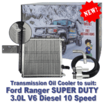 Dual Heavy Duty Transmission Oil Cooler Kit to suit Ford Ranger SUPER DUTY 3.0L V6 Diesel with 10 Speed Auto